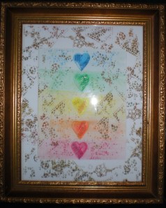 Vertical Hearts with Lace